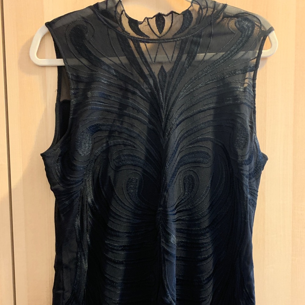 INC Embroidered Mesh Top XL NWT